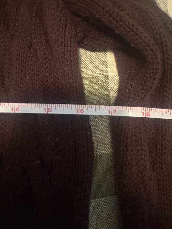 Ralph Lauren Dark Brown Cable-Knit Crewneck Sweater - Picture 12 of 15